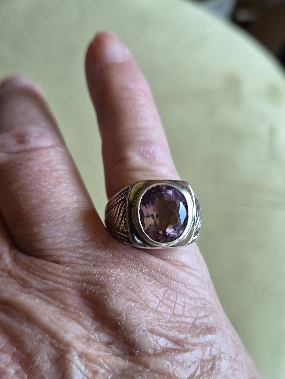 Sterling Silver Womens Amethyst Ring